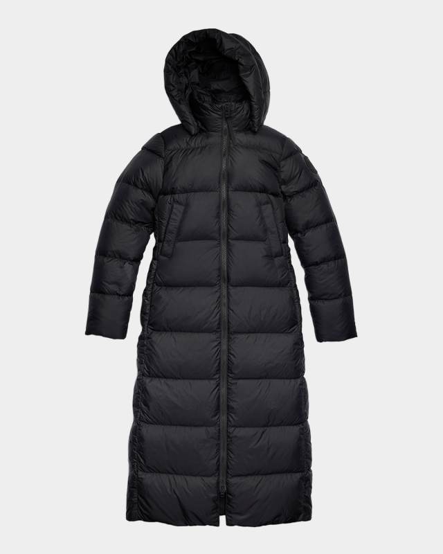 Mystique Long Down Puffer Jacket with Removable Hood